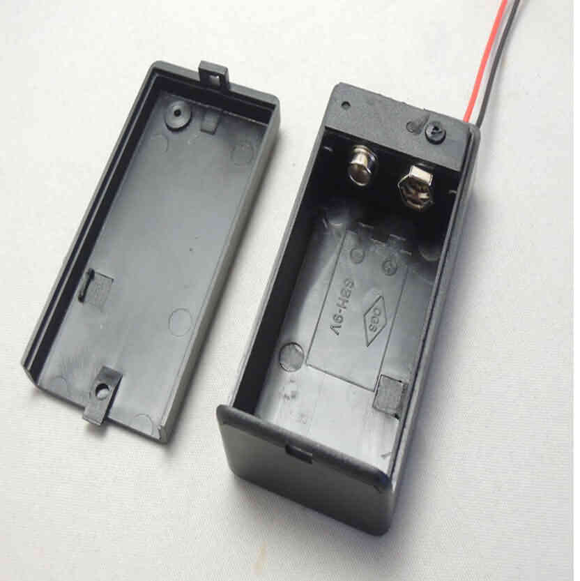 9V Battery Holder with Lid and Switch